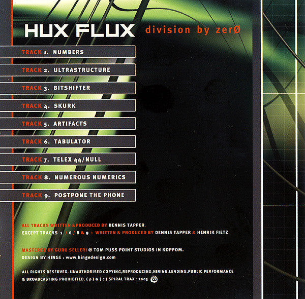 Hux Flux : Division By Zero (CD, Album)