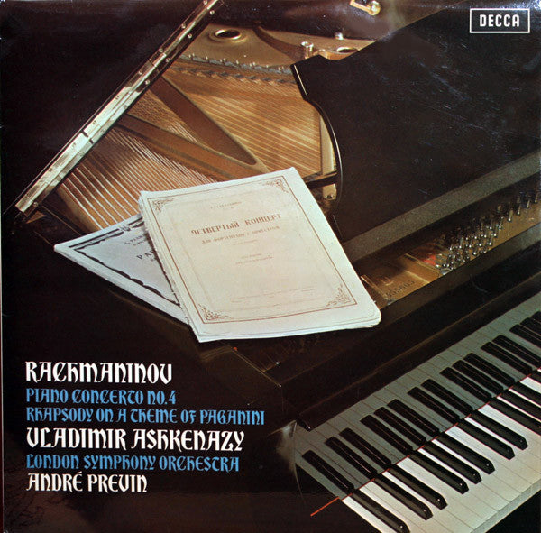 Rachmaninov* - Vladimir Ashkenazy, London Symphony Orchestra, André Previn : Piano Concerto No. 4 • Rhapsody On A Theme Of Paganini (LP)