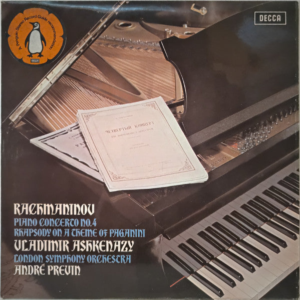 Rachmaninov* - Vladimir Ashkenazy, London Symphony Orchestra, André Previn : Piano Concerto No. 4 • Rhapsody On A Theme Of Paganini (LP)