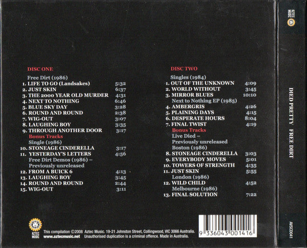 Died Pretty : Free Dirt (CD, Album, RE, RM + CD, Comp, RM)