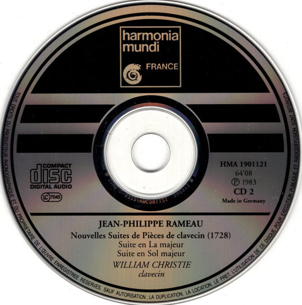 Rameau* / William Christie : Pièces De Clavecin (1724) • Nouvelles Suites De Pièces De Clavecin (1728) (2xCD, Comp, RE)