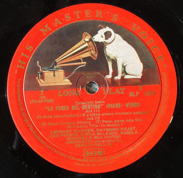 Verdi* - R.C.A. Victor Orchestra* Conducted By Renato Cellini And Jonel Perlea : La Forza Del Destino (Excerpts) (LP, Album, Mono)