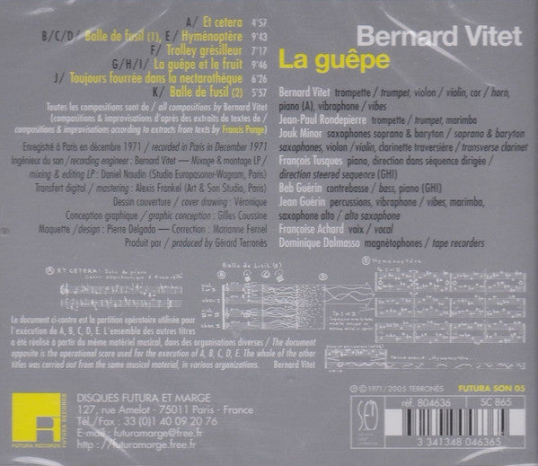 Bernard Vitet : La Guêpe (CD, Album, RE)