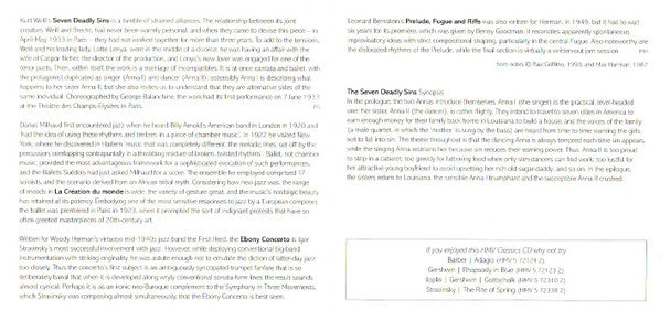 Kurt Weill, Darius Milhaud, Igor Stravinsky, Leonard Bernstein, Elise Ross, Simon Rattle* : The Seven Deadly Sins (CD, Comp)