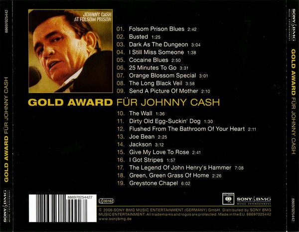 Johnny Cash : Gold Award Für Johnny Cash: At Folsom Prison (CD, Album, RE)