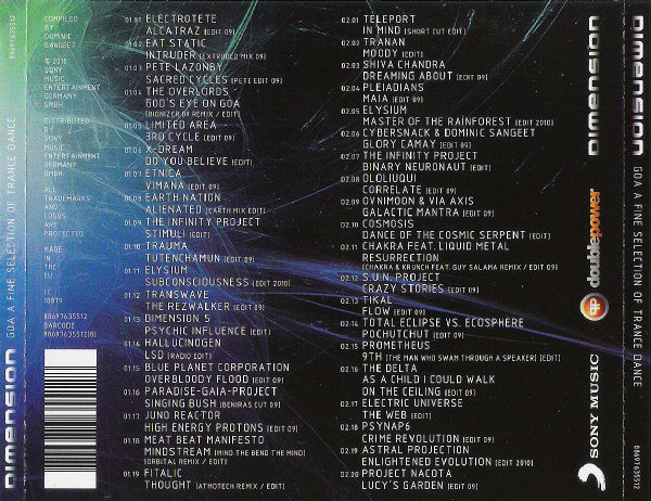 Various : Dimension (Goa A Fine Selection Of Trance Dance) (2xCD, Comp)