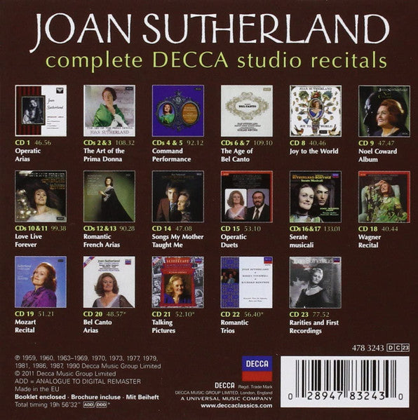 Joan Sutherland : Complete Decca Studio Recitals (23xCD + Box, Comp)