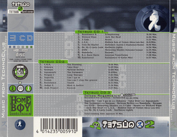 Talla 2XLC : Tetsuo 2 - Music From Technoclub Frankfurt (2xCD + CD, Mixed + Comp)