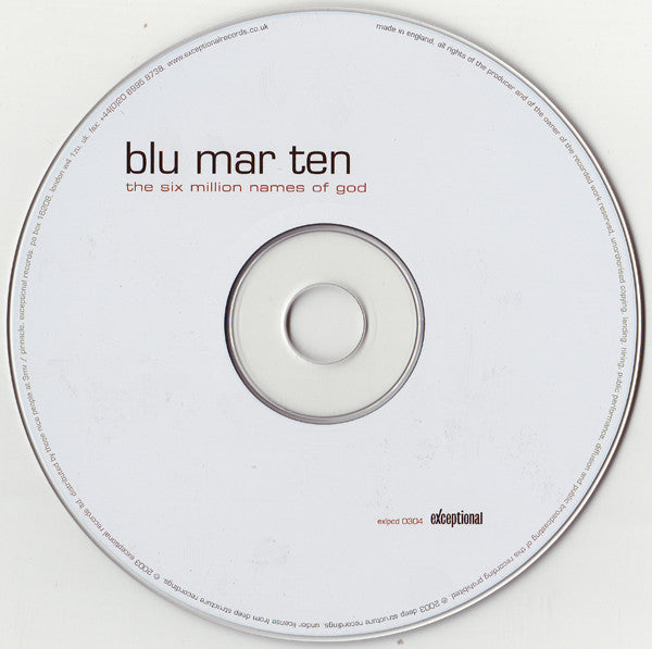 Blu Mar Ten : The Six Million Names Of God (CD, Album)