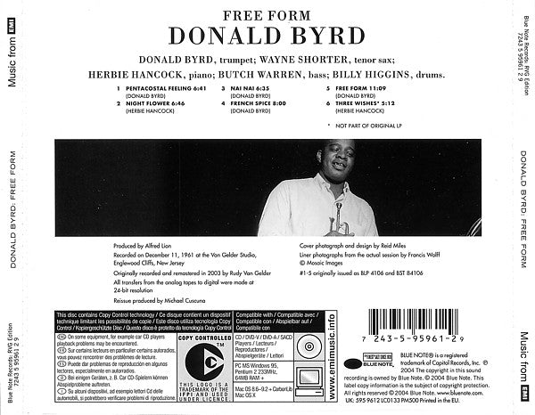 Donald Byrd : Free Form (CD, Album, Copy Prot., RE, RM)