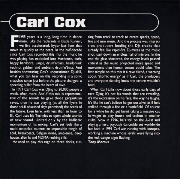 Carl Cox / Dave Seaman : Mixmag Live! Volume 1 (CD, Mixed, RM)