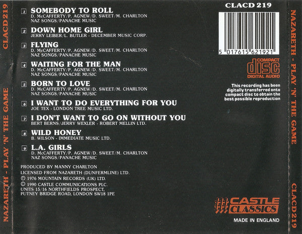 Nazareth (2) : Play &#39;N&#39; The Game (CD, Album, RE)