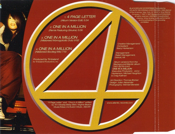 Aaliyah : 4 Page Letter (CD, Single)