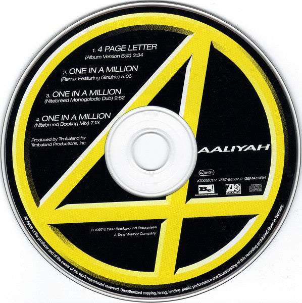 Aaliyah : 4 Page Letter (CD, Single)