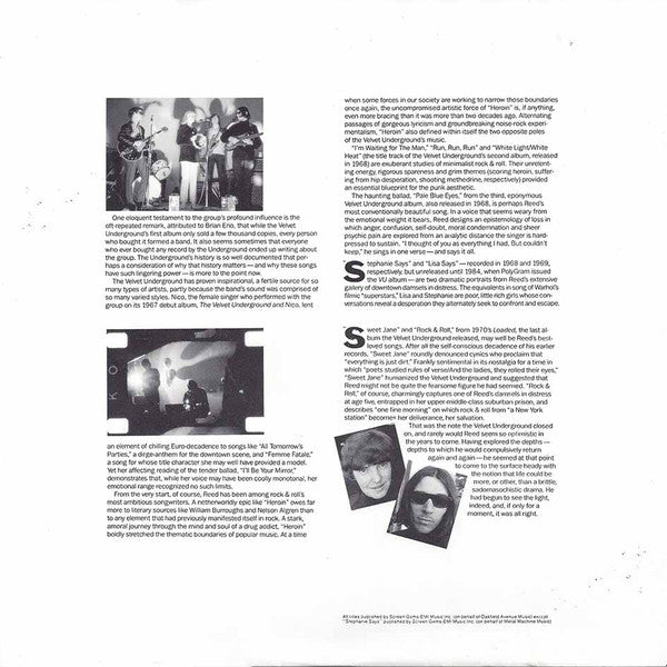 The Velvet Underground : The Best Of The Velvet Underground (Words And Music Of Lou Reed) (LP, Comp)