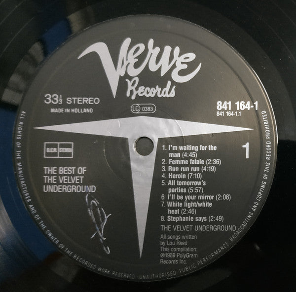 The Velvet Underground : The Best Of The Velvet Underground (Words And Music Of Lou Reed) (LP, Comp)
