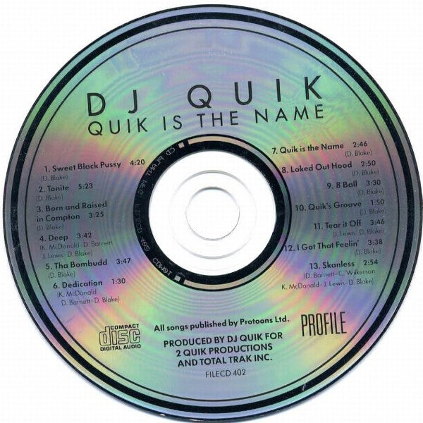 DJ Quik : Quik Is The Name (CD, Album)