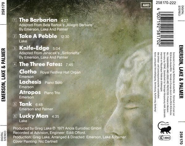 Emerson, Lake &amp; Palmer : Emerson Lake &amp; Palmer (CD, Album, RE)