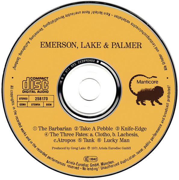 Emerson, Lake &amp; Palmer : Emerson Lake &amp; Palmer (CD, Album, RE)
