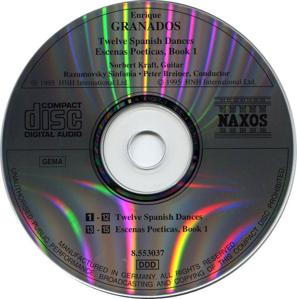 Enrique Granados, Norbert Kraft, Razumovsky Sinfonia, Peter Breiner : Twelve Spanish Dances / Escenas Poeticas, Book 1 (CD, Album)