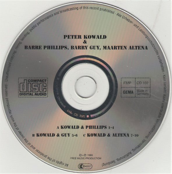 Peter Kowald &amp; Barre Phillips, Barry Guy, Maarten Altena : Bass Duets (CD, Comp)
