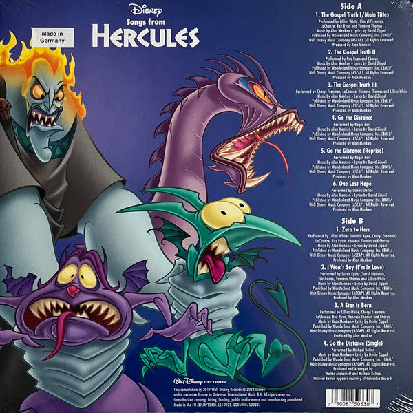 Alan Menken &amp; David Zippel : Hercules (LP, Album, Ltd, RE, Ora)