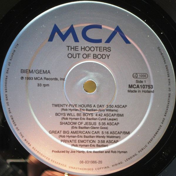 The Hooters : Out Of Body (LP, Album)