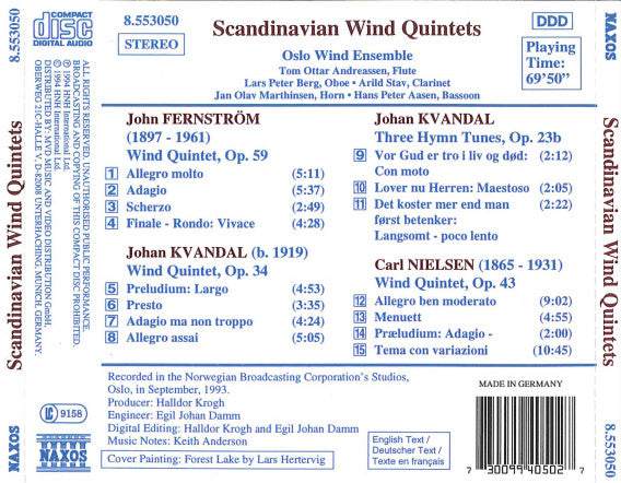 C. Nielsen*, Fernström*, Kvandal* - Oslo Wind Ensemble : Scandinavian Wind Quintets (CD)