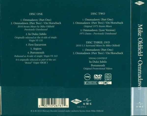 Mike Oldfield : Ommadawn (CD + CD, RE + DVD-V, Multichannel + Album, Dlx, RM)