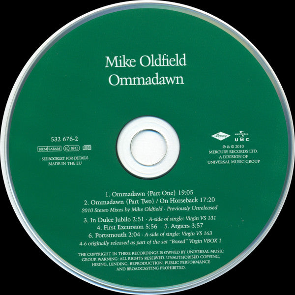 Mike Oldfield : Ommadawn (CD + CD, RE + DVD-V, Multichannel + Album, Dlx, RM)