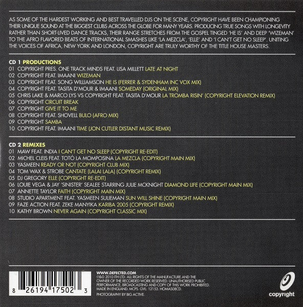 Copyright : House Masters (2xCD, Comp)