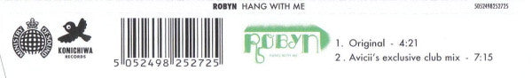 Robyn : Hang With Me (CD, Single)
