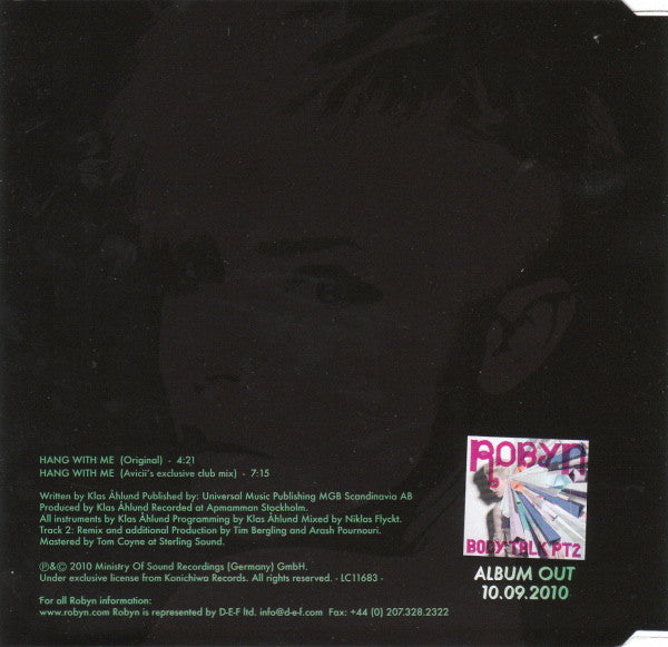 Robyn : Hang With Me (CD, Single)