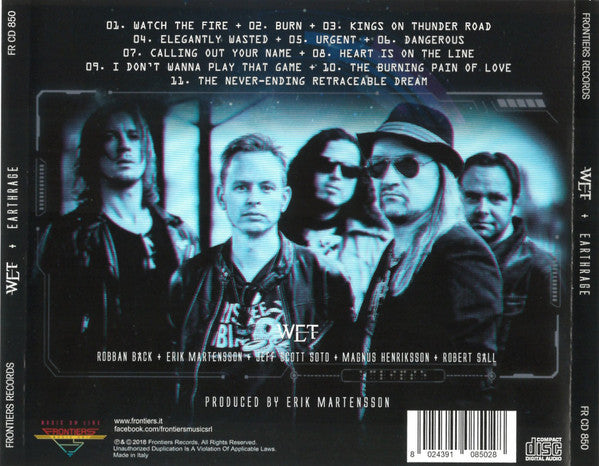 W.E.T. (2) : Earthrage (CD, Album)