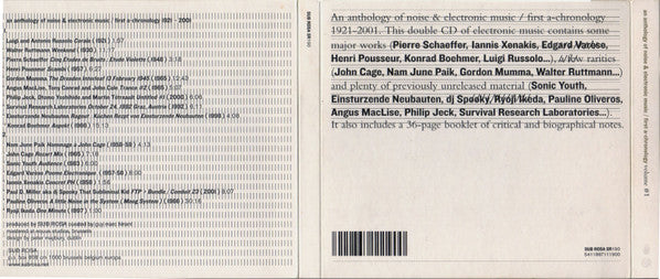 Various : An Anthology Of Noise &amp; Electronic Music / First A-Chronology 1921 – 2001 (2xCD, Comp, RP)