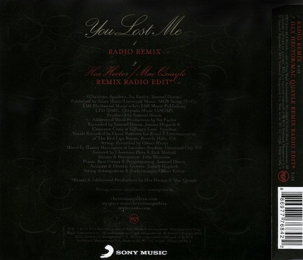 Christina Aguilera : You Lost Me (CD, Single)