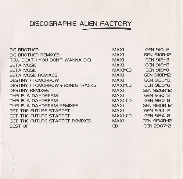 Alien Factory : Best Of (CD, Comp)