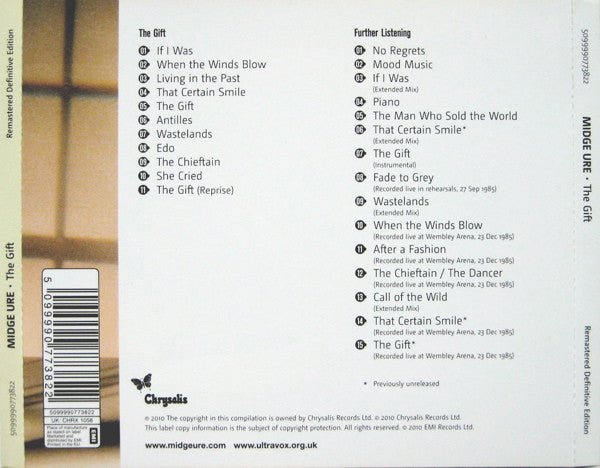 Midge Ure : The Gift (CD, Album, RE + CD, Comp + RM, Def)