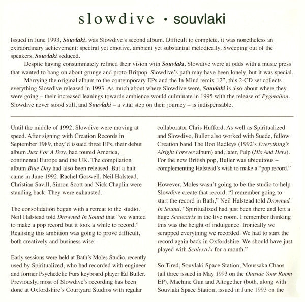 Slowdive : Souvlaki (CD, Album, RE + CD, Comp + RM, RP)