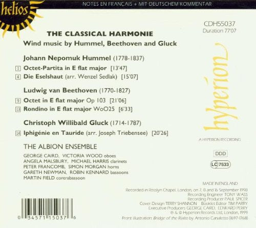 Beethoven*, Gluck*, Hummel* - The Albion Ensemble : The Classical Harmonie (Music For Wind By Beethoven, Gluck, Hummel) (CD, Album)
