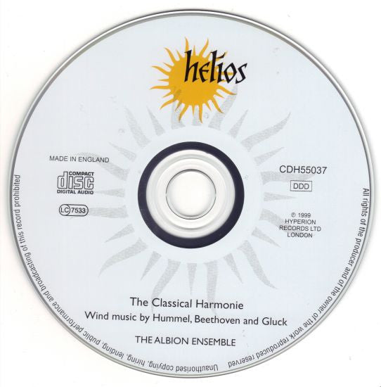 Beethoven*, Gluck*, Hummel* - The Albion Ensemble : The Classical Harmonie (Music For Wind By Beethoven, Gluck, Hummel) (CD, Album)