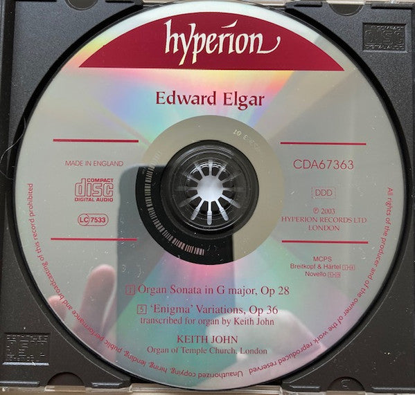 Elgar*, Keith John (3) : Enigma Variations • Organ Sonata (CD, DDD)
