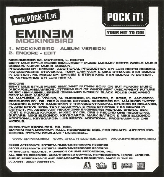 Eminem : Mockingbird (CD, Mini, Single)