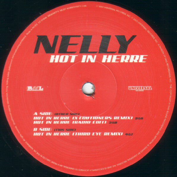 Nelly : Hot In Herre (12&quot;, Single)