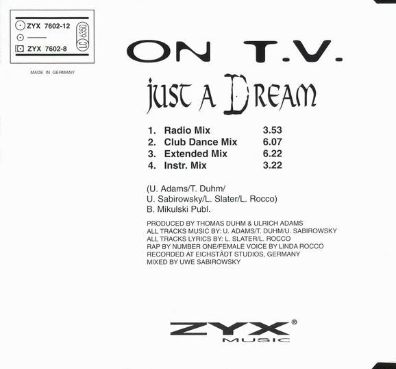 On T.V. : Just A Dream (CD, Maxi)