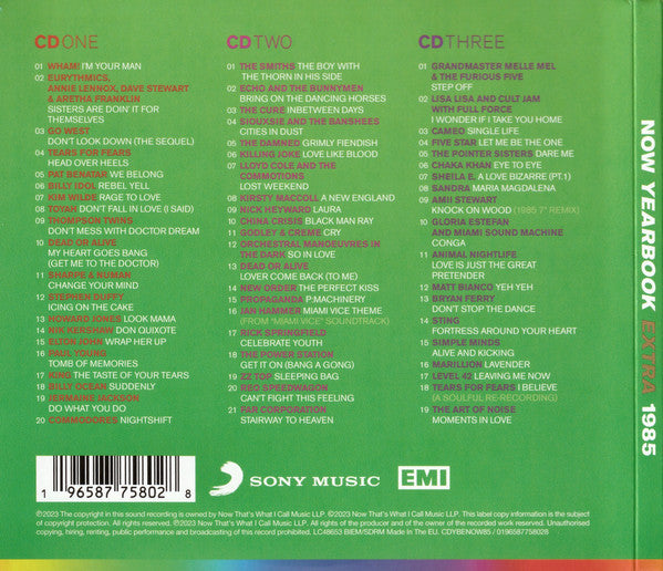 Various : Now Yearbook Extra '85 (60 More Essential Hits From 1985) (3xCD, Comp, Col)