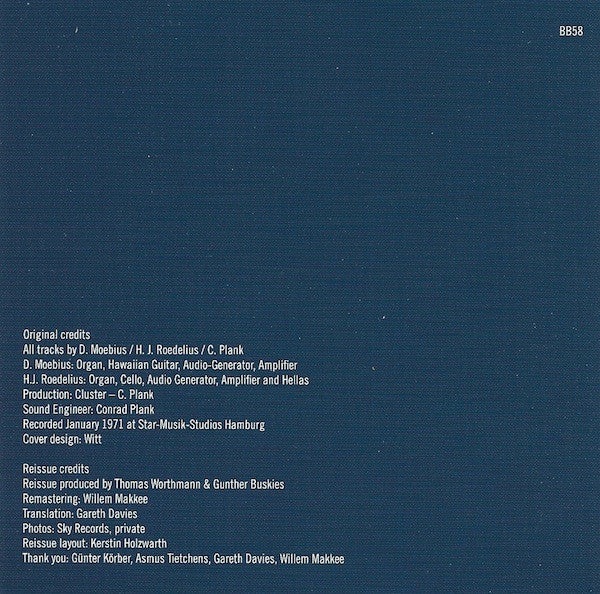 Cluster : Cluster 71 (CD, Album, RE, RM)