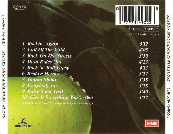 Saxon : Innocence Is No Excuse (CD, Album, RE)