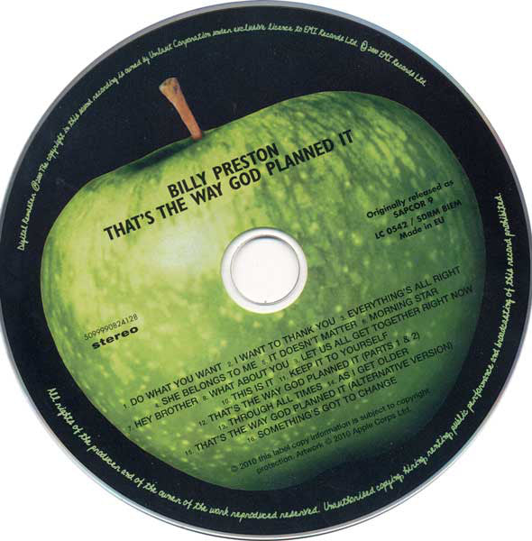 Billy Preston : That's The Way God Planned It (CD, Album, RE, RM)