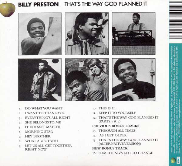 Billy Preston : That's The Way God Planned It (CD, Album, RE, RM)